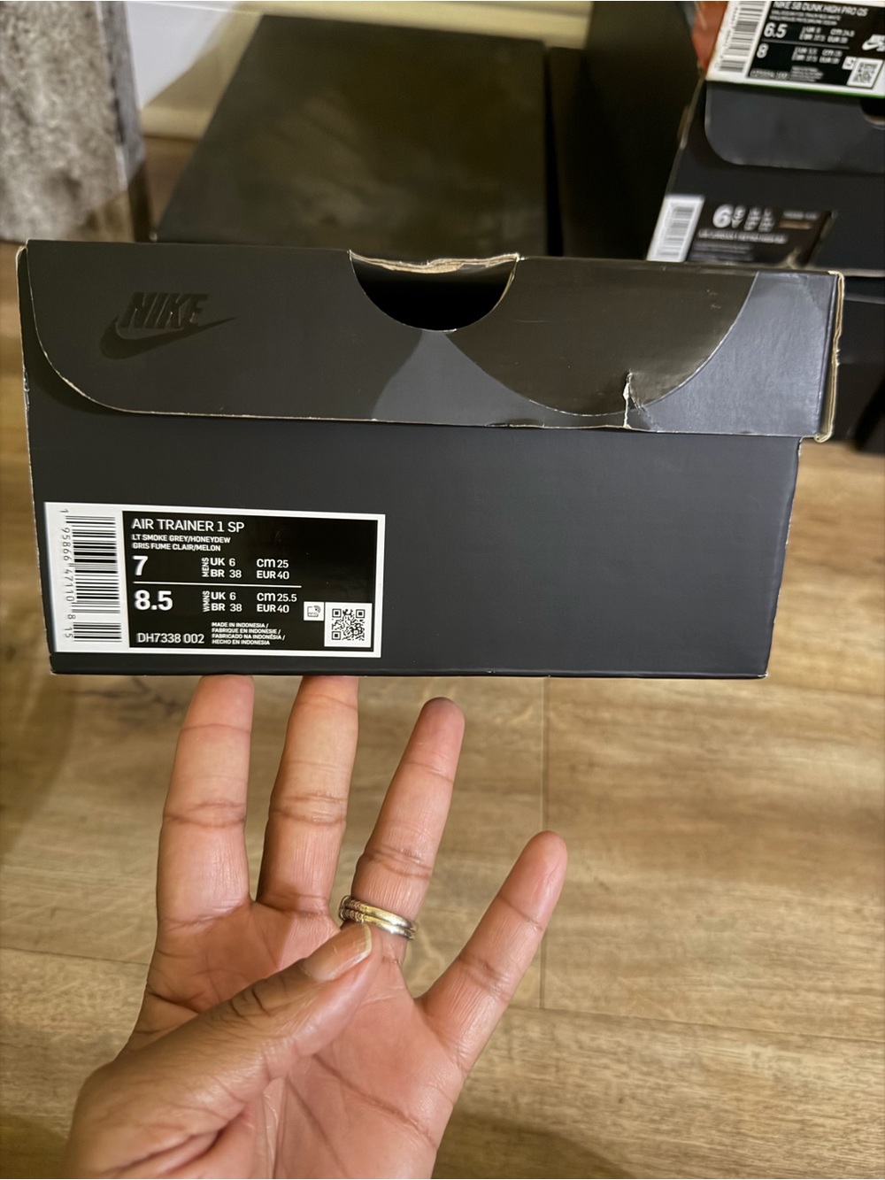 Nike Black Air Trainer 1 SP Shoe Box like new worn a ew times
